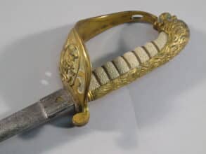 Emilius Le Roy's sword is solid half-basket hilt design, he straight blade for the Le Roy sword is described as a Claymore.