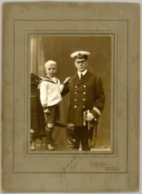 Photograph of John Spencer-Daniell and his son George. 2022.17.2