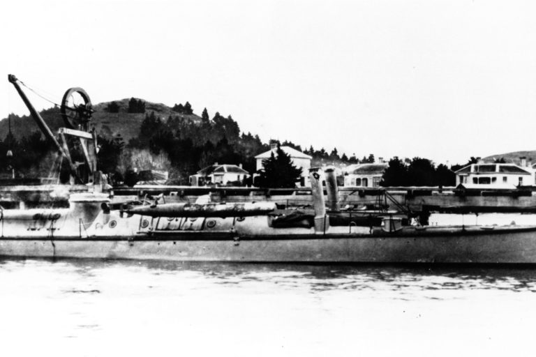 Spar Torpedo Boat Alongside Torpedo Bay Wharf