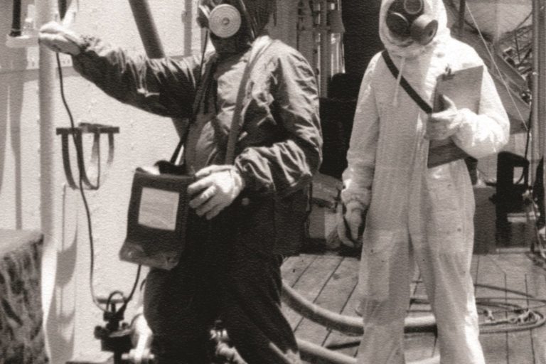 AAO 0029 Pukaki radiation testing Radiation testing on HMNZS Pukaki