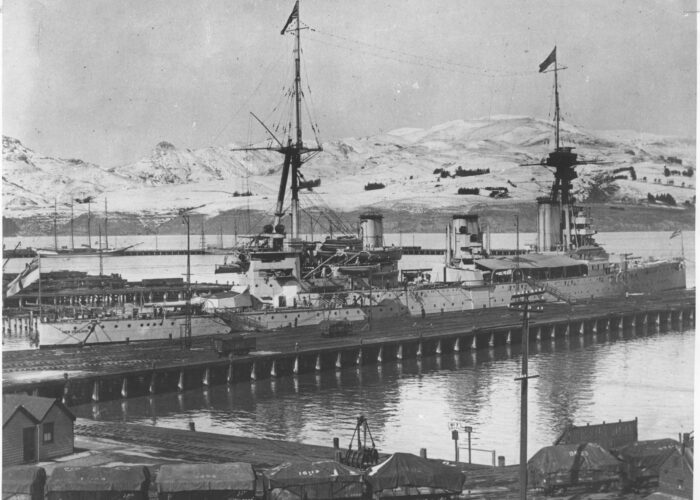 HMS New Zealand at Lyttelton 1919