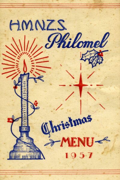 EAE 0015 HMNZS Philomel Christmas Menu 1957 EAE 0015