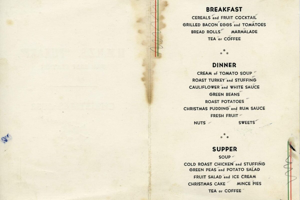 HMNZS Pukaki Christmas Menu 1953 EAE 0055 i HMNZS Pukaki Christmas Menu 1953 EAE 0055