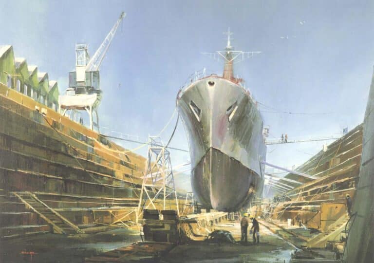 Leander-class frigate HMNZS Wellington Undergoing Refit