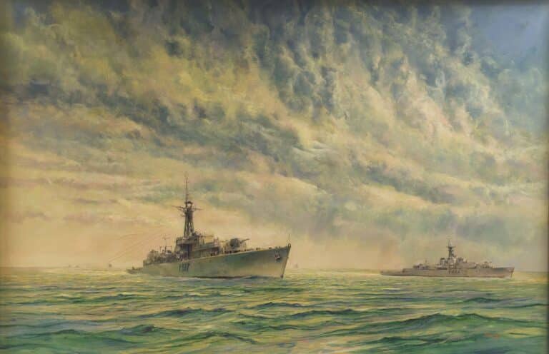 HMNZS Tutira and HMNZS Pukaki at Inchon Landings, Korea