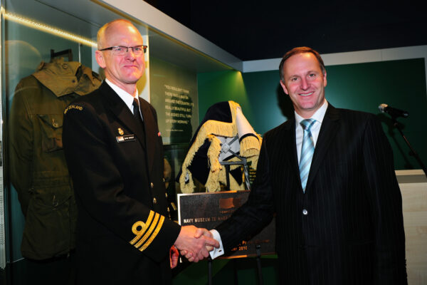 David with former PM John Key at the opening of the Navy Museum at Torpedo Bay 2010.