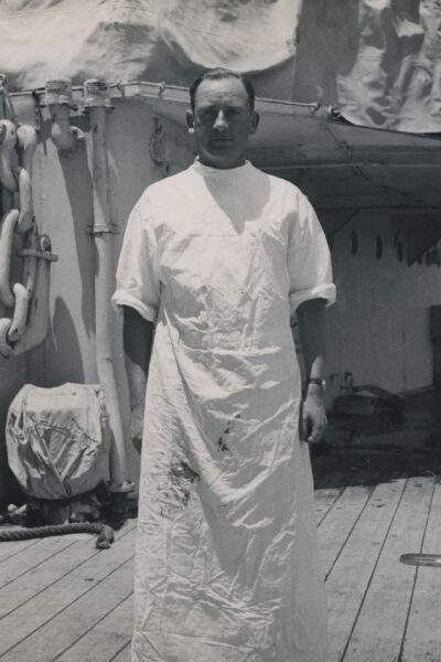 OC 1189V2 Surgeon Lieutenant C A Pittar aboard HMS Achilles, from the collection of the National Museum of the Royal New Zealand Navy. Crown Copyright CC BY-NC 4.0 Image No: OC 1189