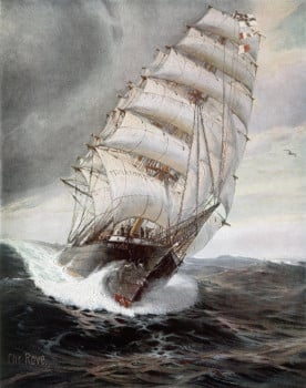 Painting of Count Felix Von Luckners SMS Seeadler by Christopher Rave (1881 – 1933) Painting of Count Felix Von Luckners SMS Seeadler by Christopher Rave