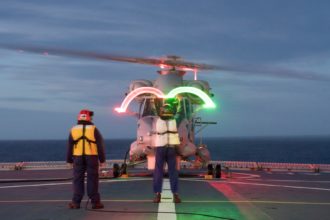 Seasprite on HMNZS Canterbury Night flying
