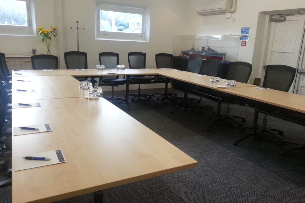 U Shape Seating accommodates 16 at The War Room venue in Torpedo bay Navy Museum